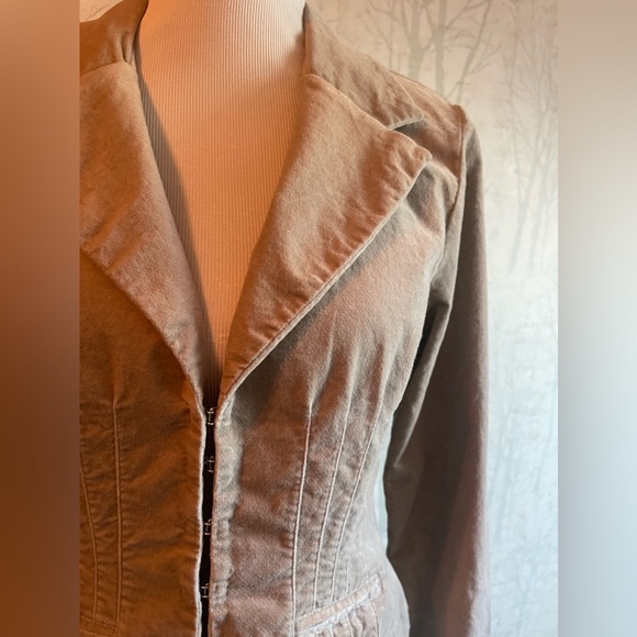 Vintage Y2K Cotton Velvet Fitted F.A.N.G Blazer Jacket Sz XL Lined Satin - Picture 5 of 16